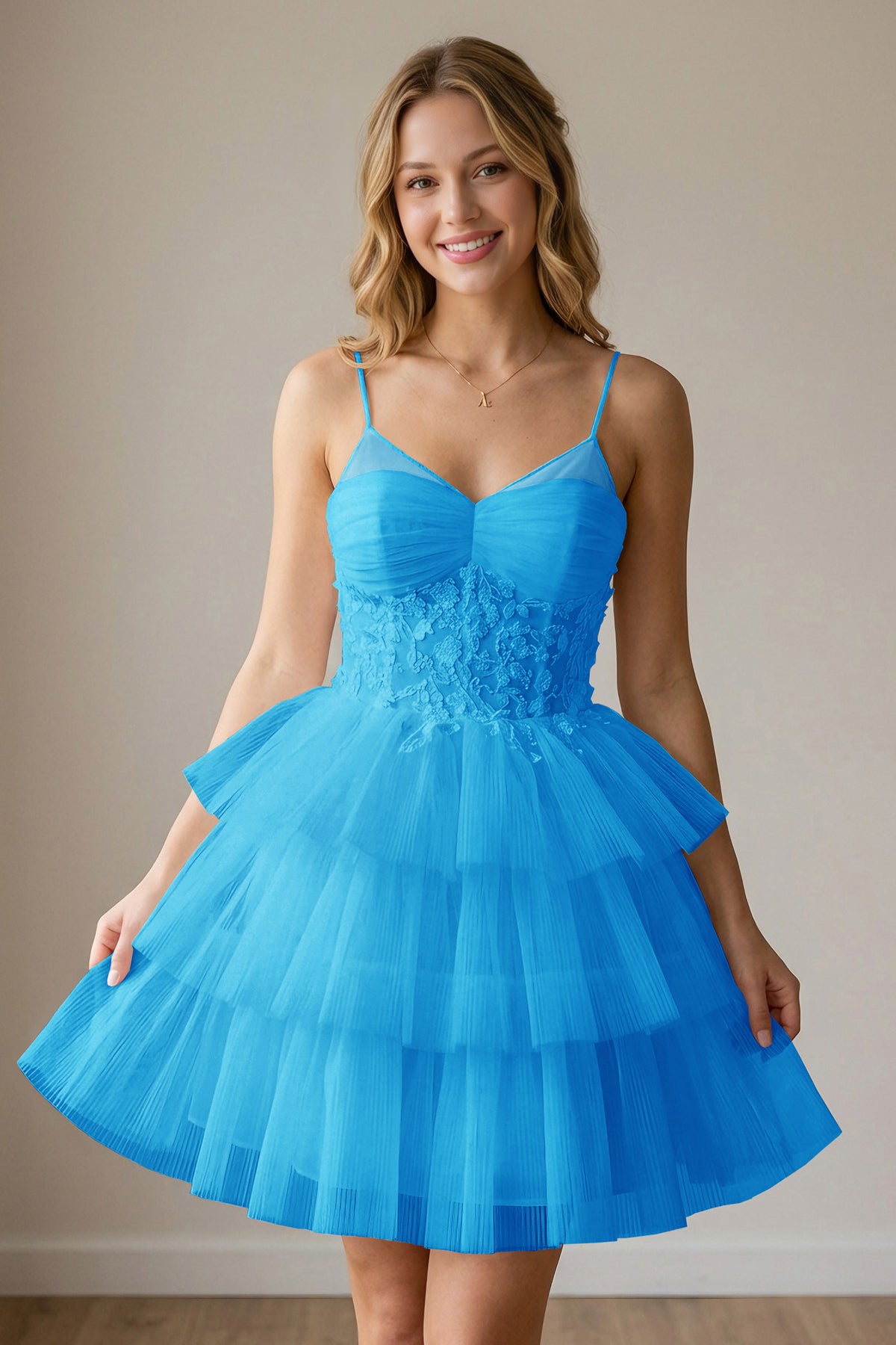 White Corset Tulle Short Homecoming Dresses With Tiered Ruffle