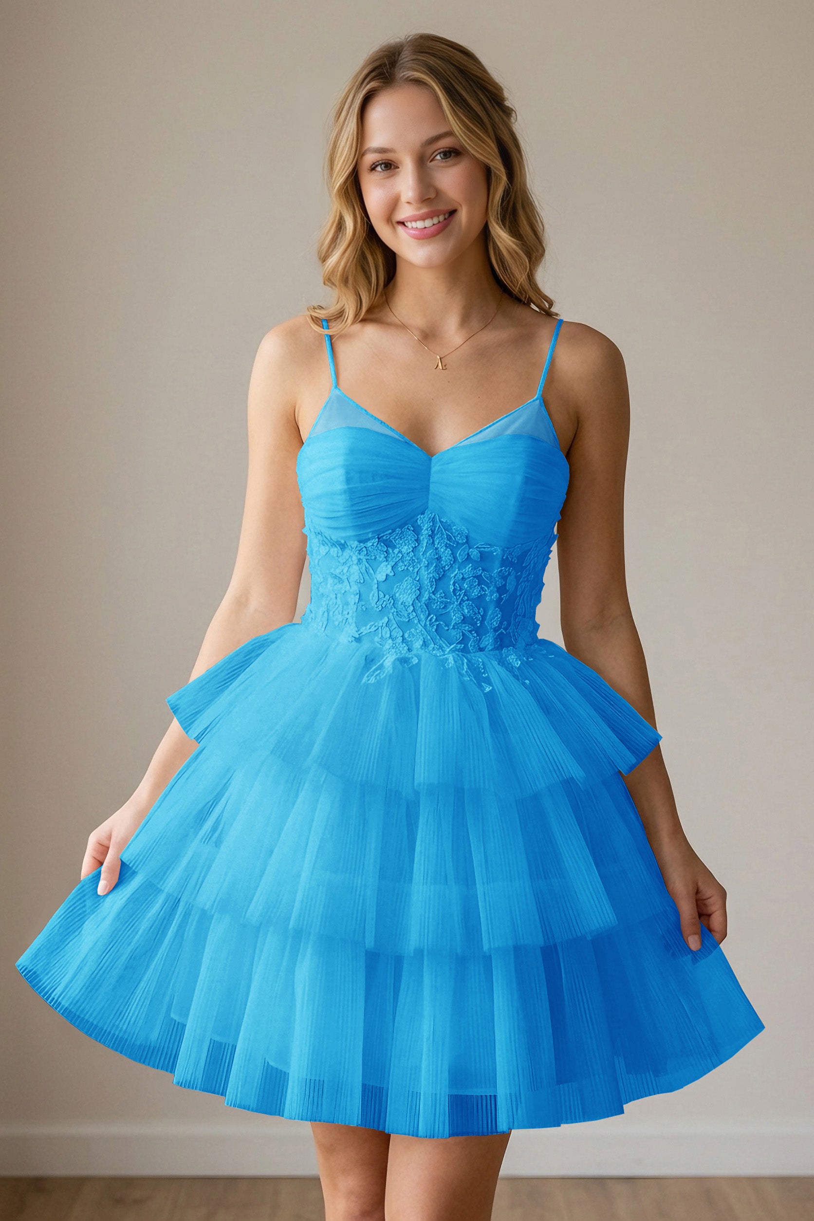 White Corset Tulle Short Homecoming Dresses With Tiered Ruffle
