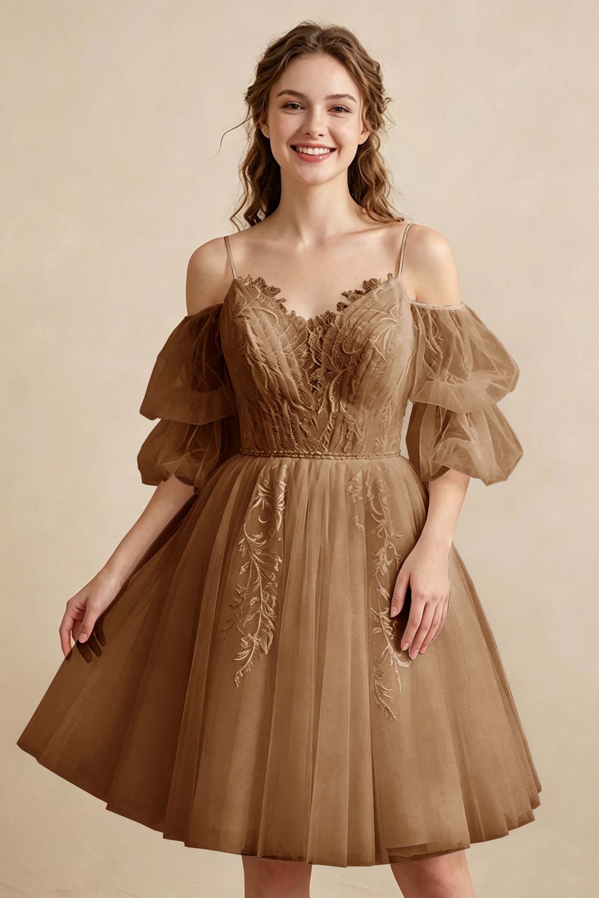 White Off the Shoulder Sweetheart V-Neck Tulle Homecoming Dresses