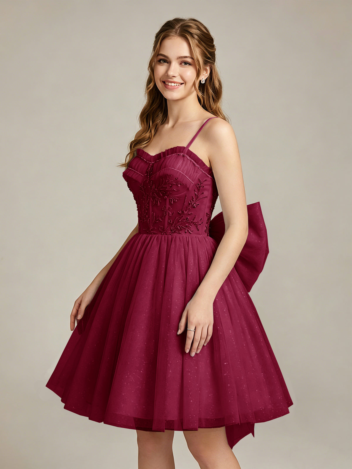 A-Line Light Cyan Sweetheart Tulle Homecoming Dresses with Lace Appliques