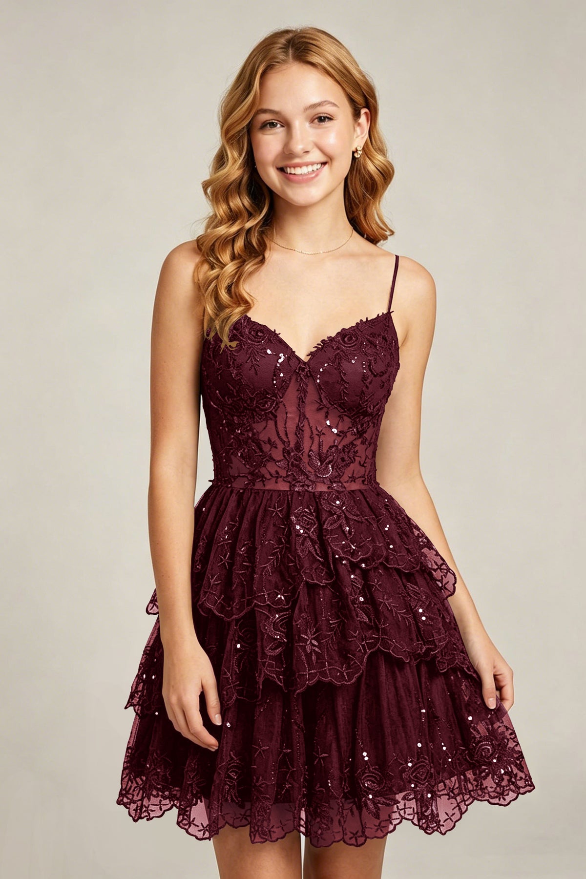 Sweetheart V-Neck Black Lace appliques Homecoming Dresses with Sequins