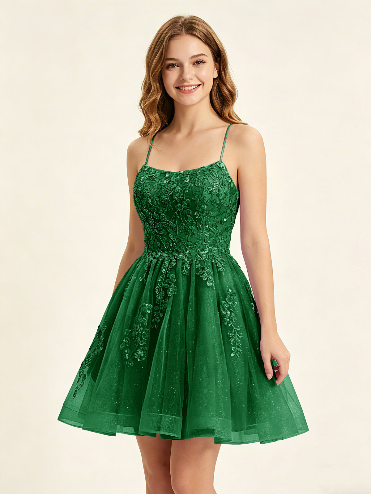 A Line Sequins Lilac Tulle Homecoming Dresses with Appliques