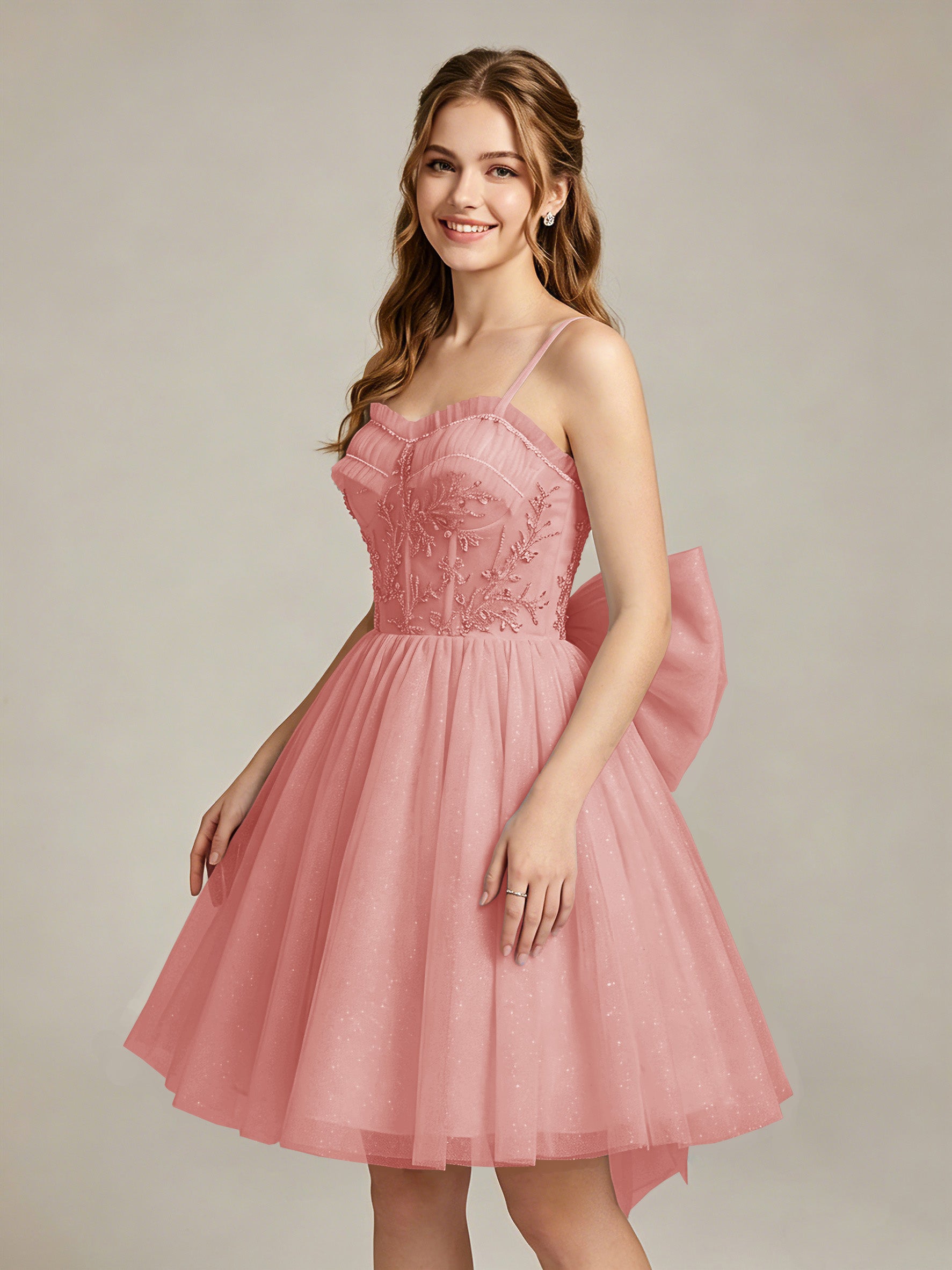 A-Line Light Cyan Sweetheart Tulle Homecoming Dresses with Lace Appliques