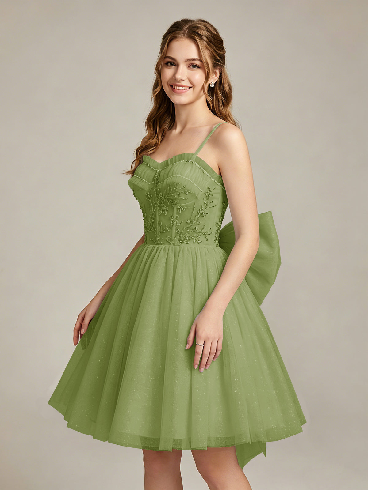 A-Line Light Cyan Sweetheart Tulle Homecoming Dresses with Lace Appliques