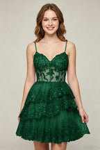 Lavender Sequin Layered Tiered Short Tulle Homecoming Dresses