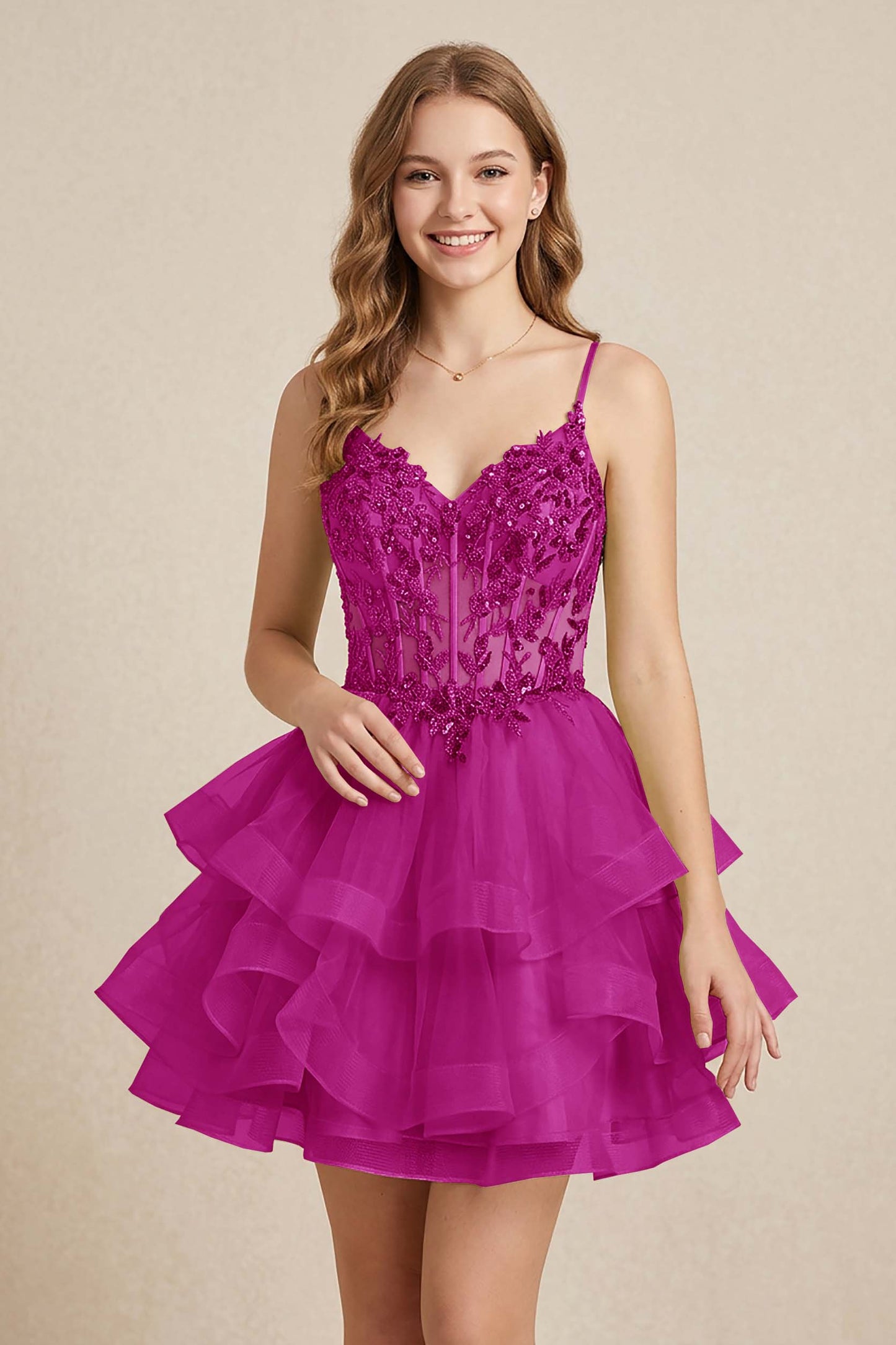 Mint Green Sequin Corset Tiered Tulle Mini Homecoming Dresses