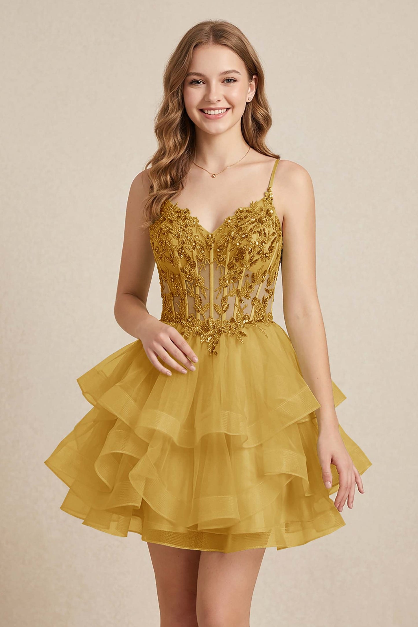 Mint Green Sequin Corset Tiered Tulle Mini Homecoming Dresses
