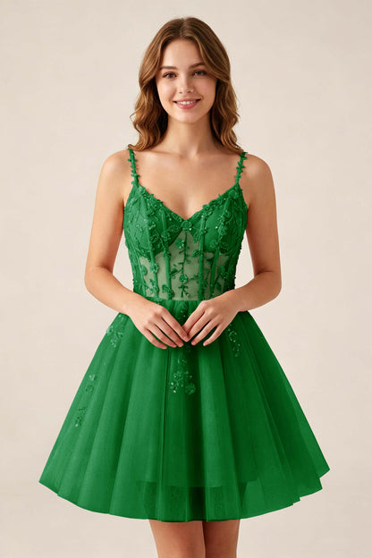 Blush Pink Sequin Corset Sleeveless Short Tulle Homecoming Dresses