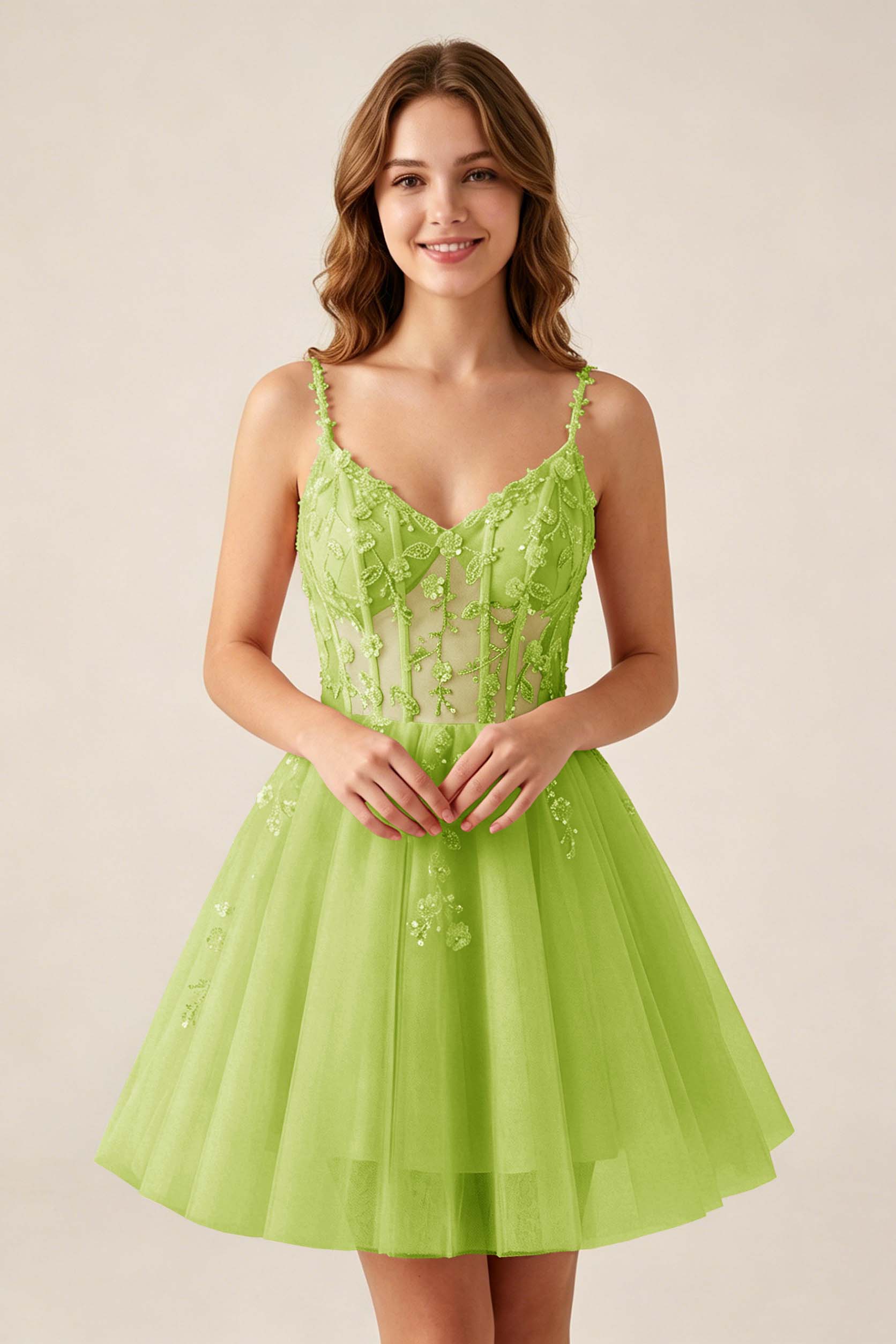 Blush Pink Sequin Corset Sleeveless Short Tulle Homecoming Dresses