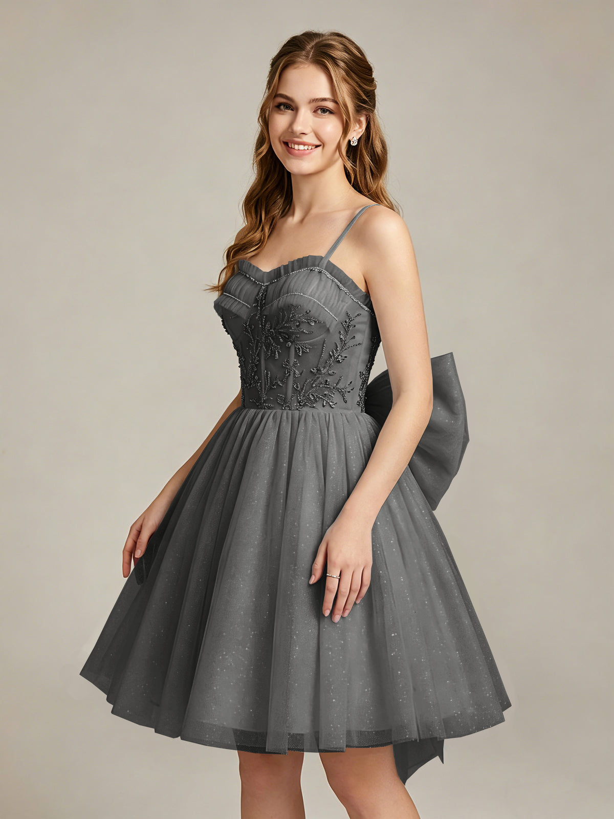 A-Line Light Cyan Sweetheart Tulle Homecoming Dresses with Lace Appliques