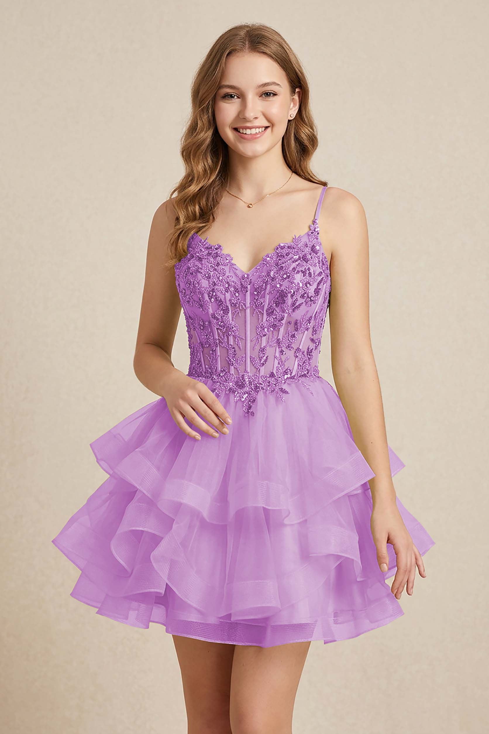 Mint Green Sequin Corset Tiered Tulle Mini Homecoming Dresses