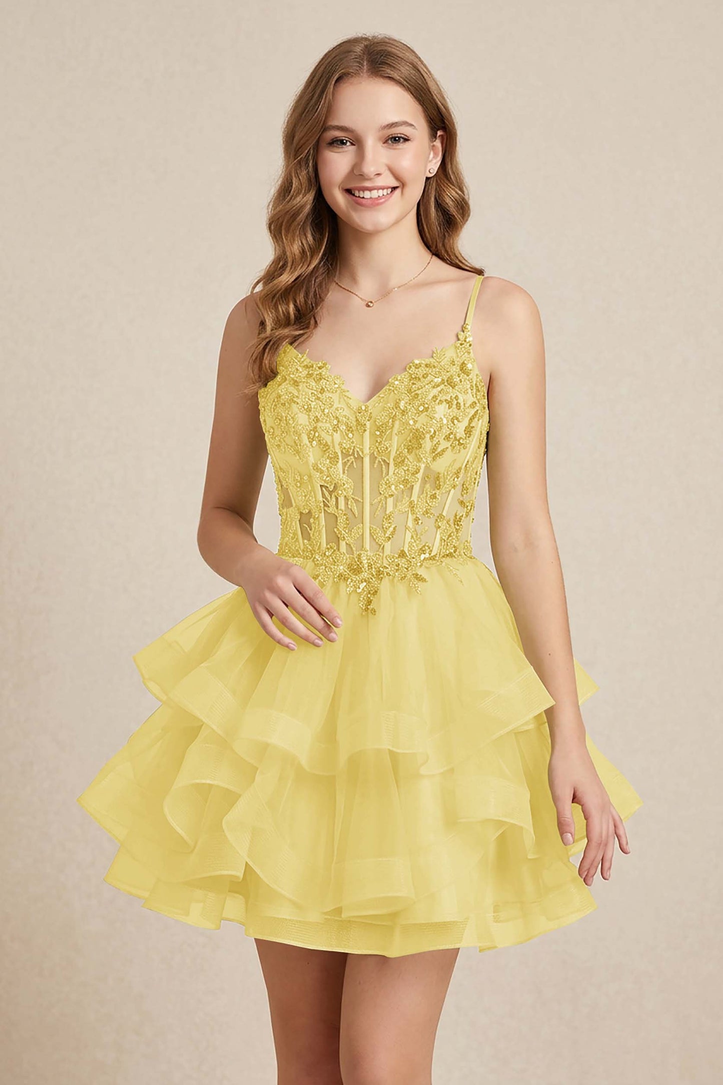 Mint Green Sequin Corset Tiered Tulle Mini Homecoming Dresses