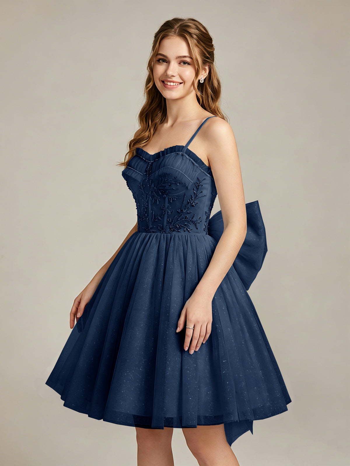 A-Line Light Cyan Sweetheart Tulle Homecoming Dresses with Lace Appliques