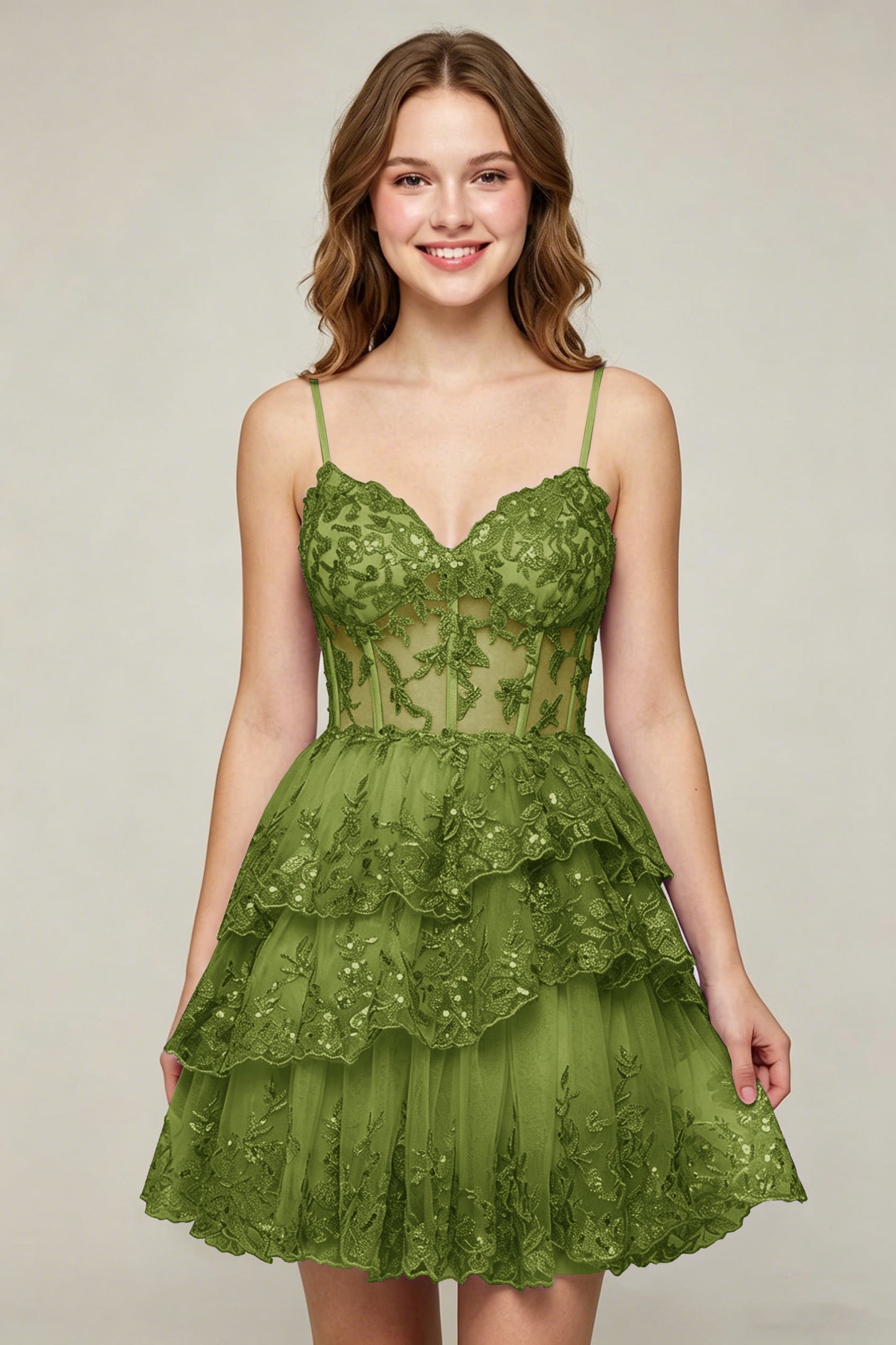 Lavender Sequin Layered Tiered Short Tulle Homecoming Dresses