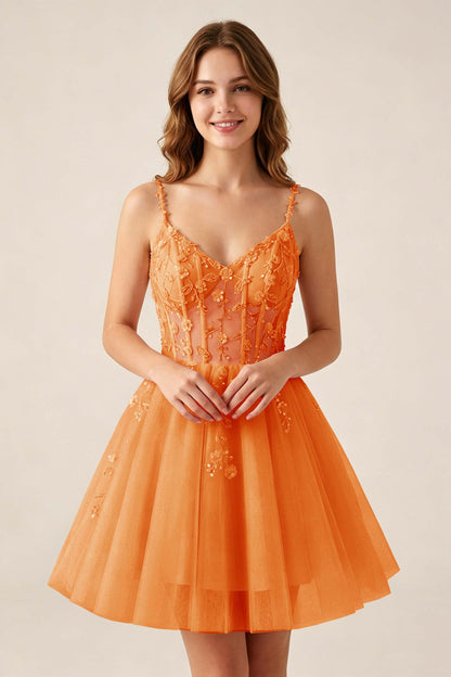 Blush Pink Sequin Corset Sleeveless Short Tulle Homecoming Dresses