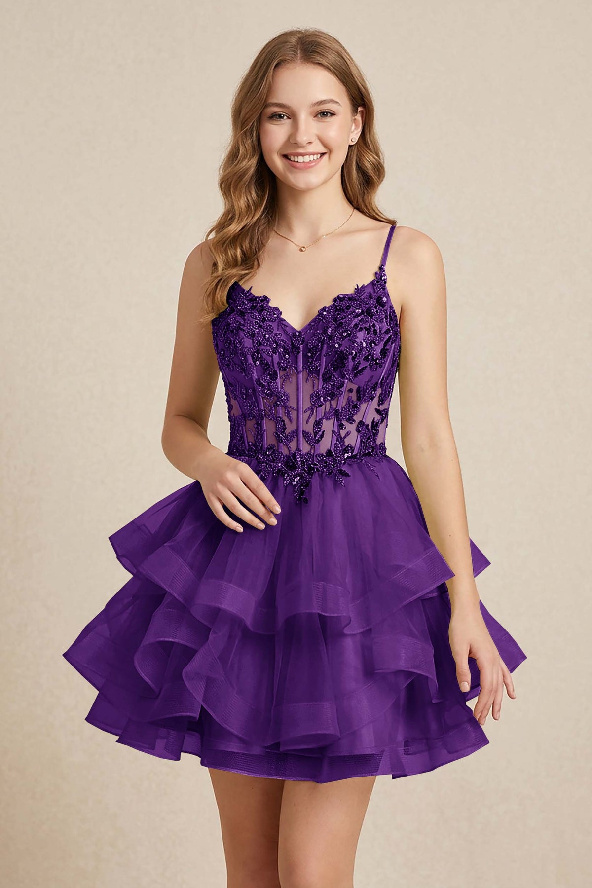 Mint Green Sequin Corset Tiered Tulle Mini Homecoming Dresses