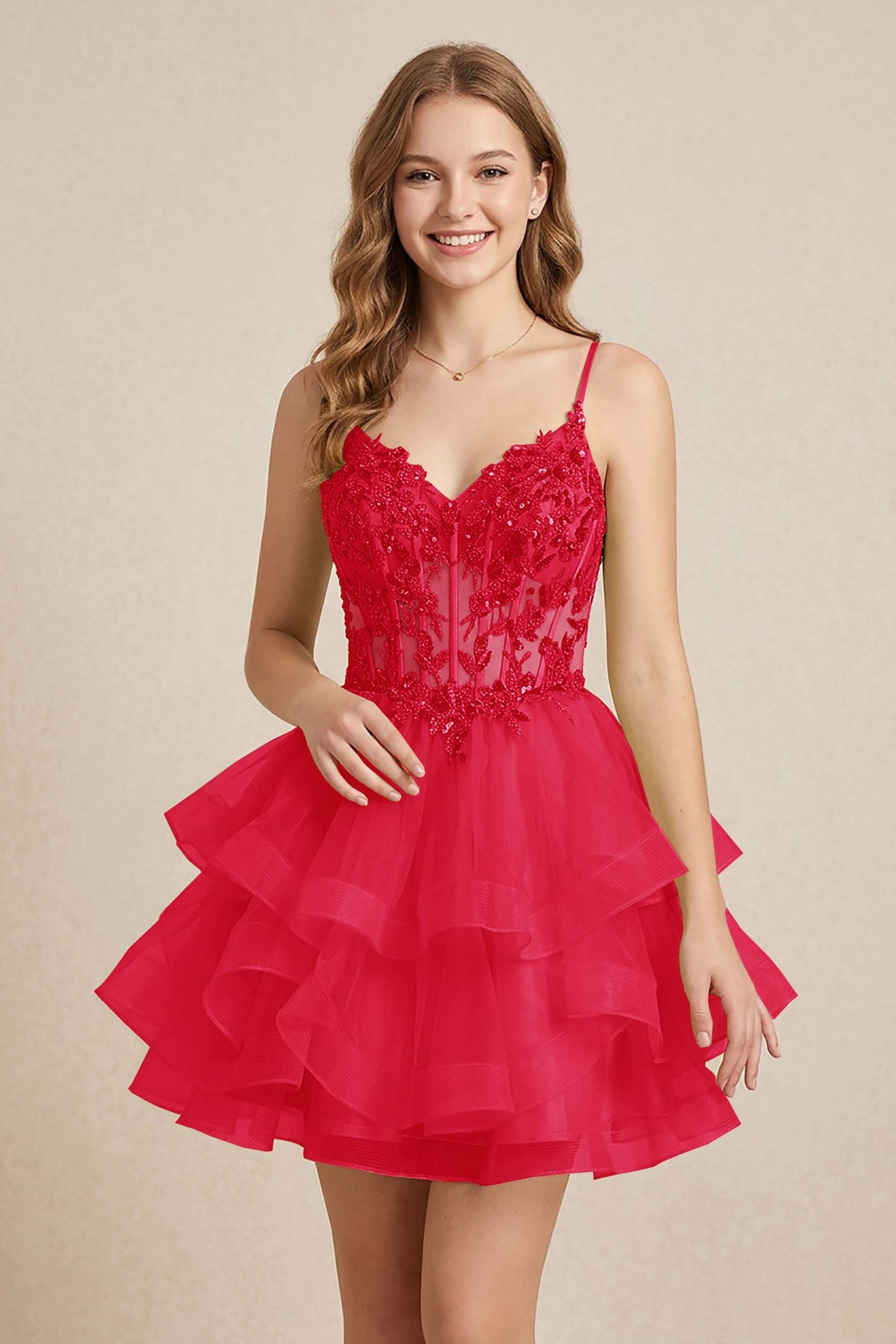 Mint Green Sequin Corset Tiered Tulle Mini Homecoming Dresses