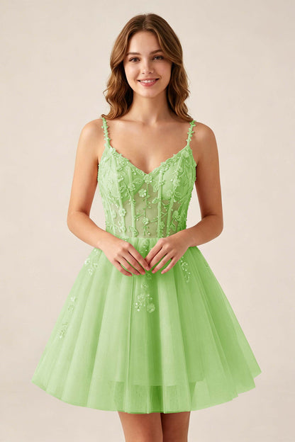 Blush Pink Sequin Corset Sleeveless Short Tulle Homecoming Dresses