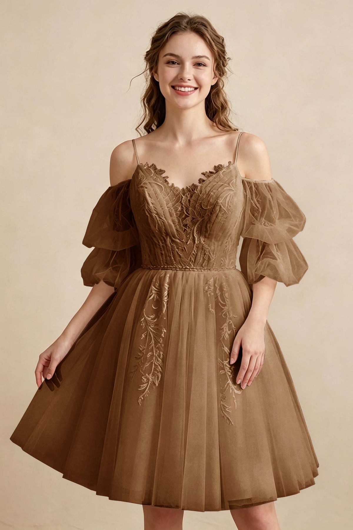 White Off the Shoulder Sweetheart V-Neck Tulle Homecoming Dresses