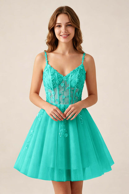 Blush Pink Sequin Corset Sleeveless Short Tulle Homecoming Dresses