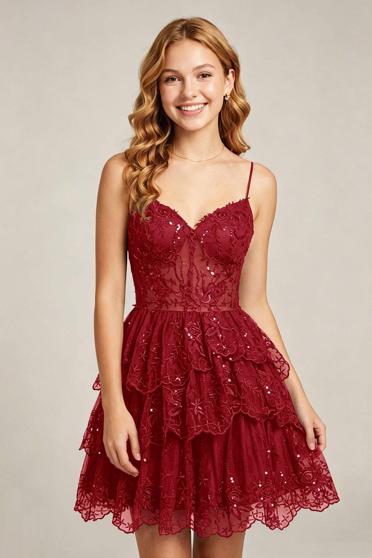 Sweetheart V-Neck Black Lace appliques Homecoming Dresses with Sequins