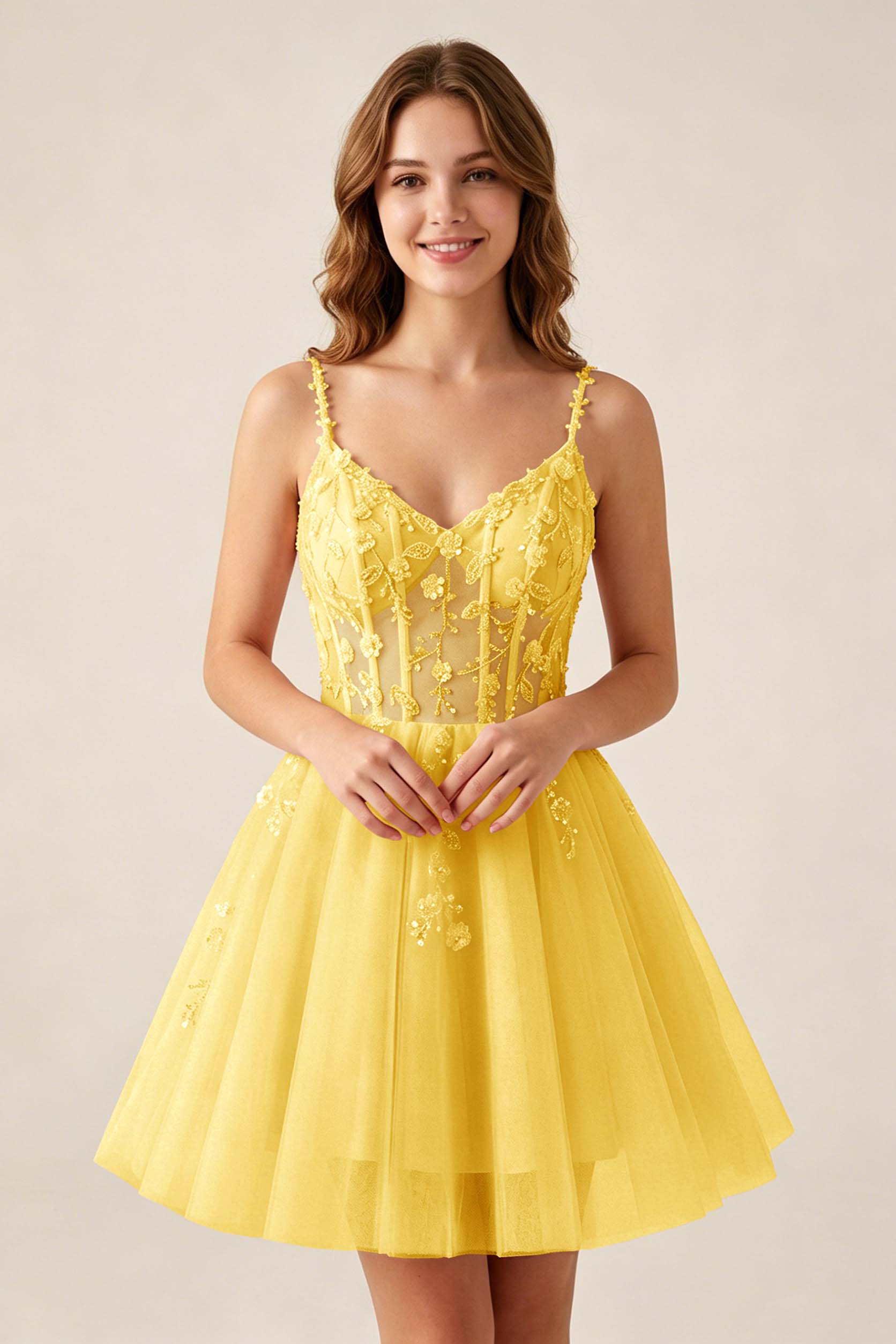 Blush Pink Sequin Corset Sleeveless Short Tulle Homecoming Dresses
