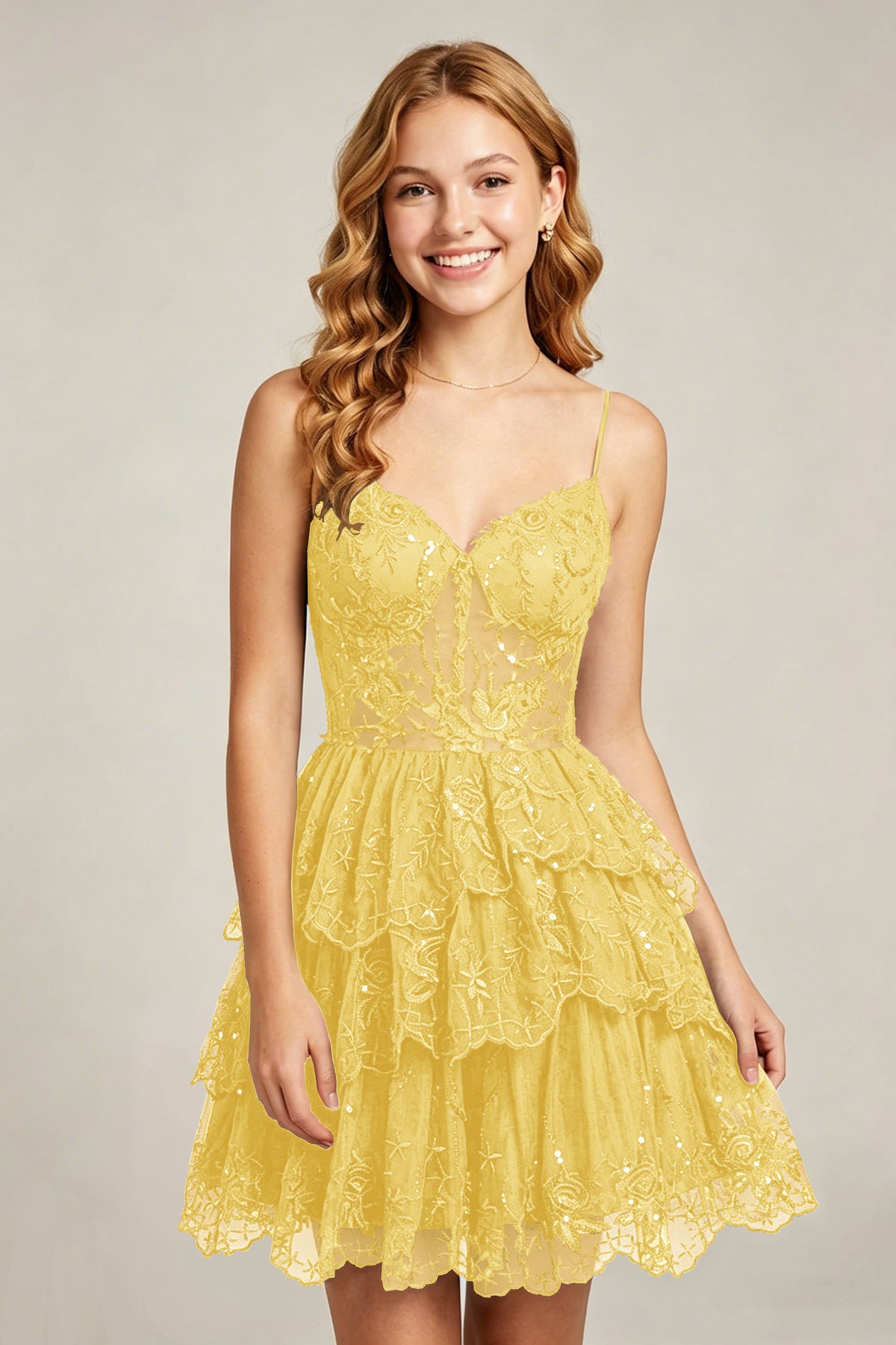 Sweetheart V-Neck Black Lace appliques Homecoming Dresses with Sequins